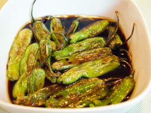 Blistered and Marinated Shishito Peppers
