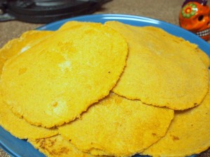Fresh homemade corn tortillas