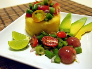 Green Bean and Tomato Causa