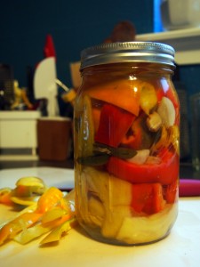 Ginger Pickled Sweet Peppers